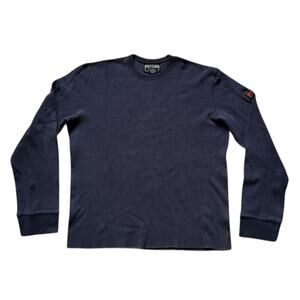 Vintage Abercrombie & Fitch Men's Thermal Shirt Gorpcore Navy Blue Y2K Outdoors